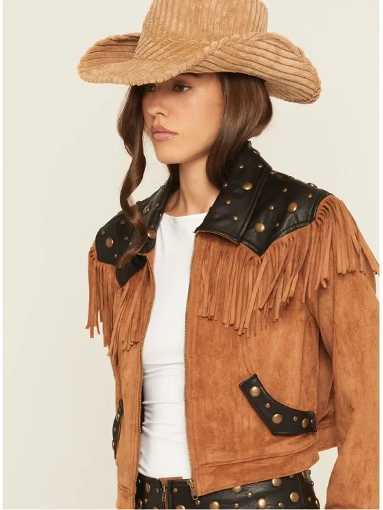 Show Me Your Mumu Tan Suede Fringe Jacket - Picture 2 of 4